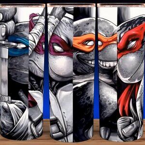 TMNT Ninja Turtle Black and White Cup Mug Tumbler